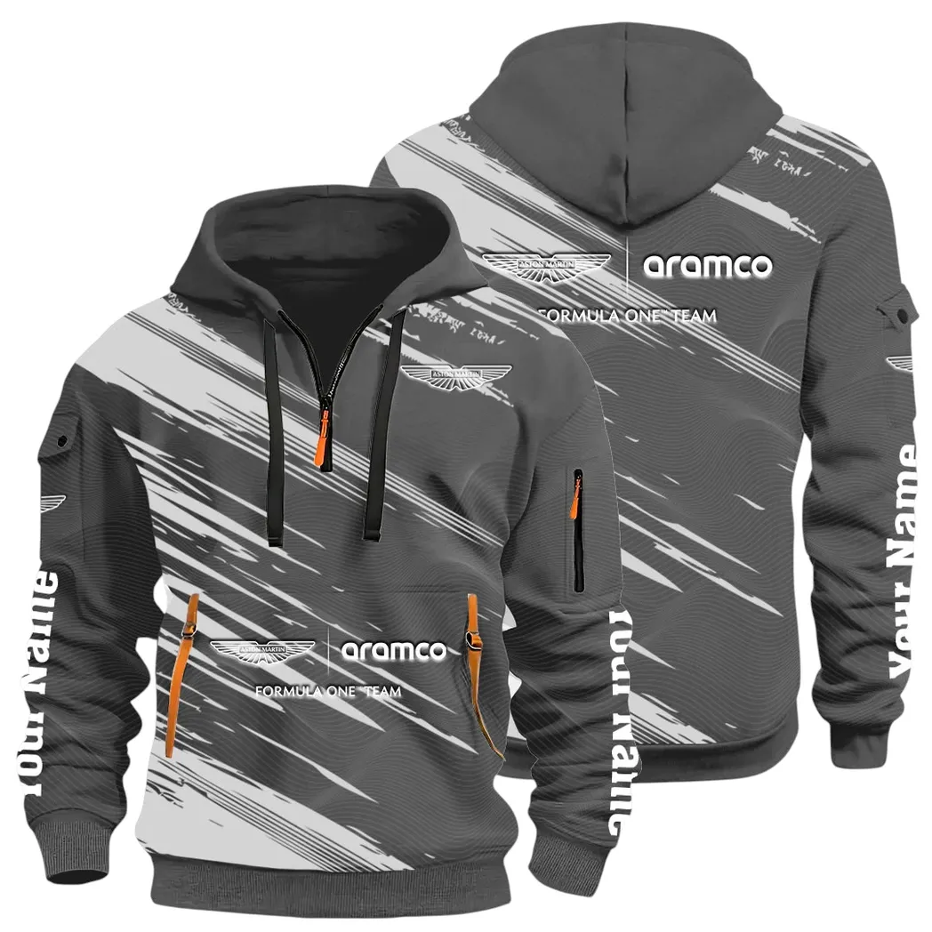 Elegant Grand Tourer Hoodie Half Zip 3D, Casual Fit for Everyday Wear Hoodie CAR514 - Dark Gray