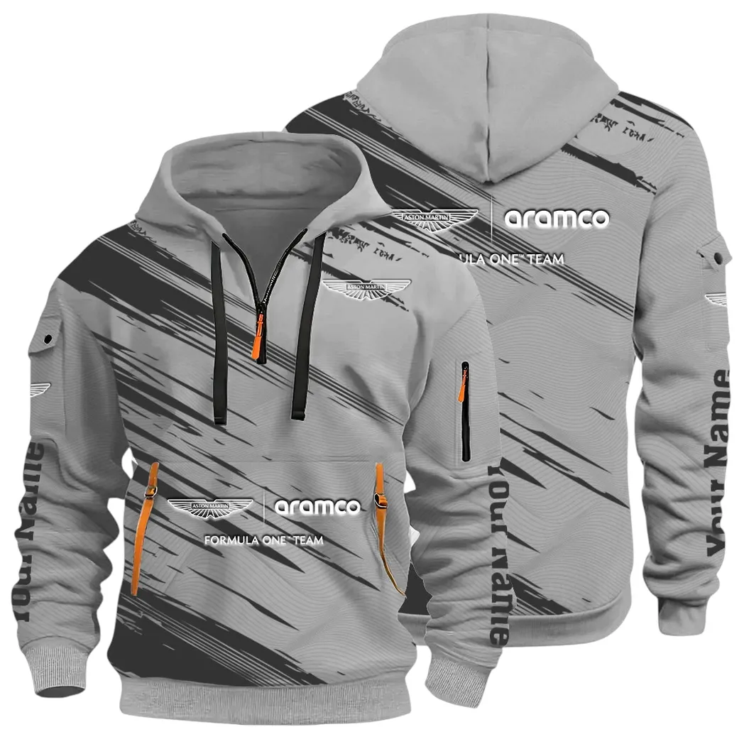 Elegant Grand Tourer Hoodie Half Zip 3D, Casual Fit for Everyday Wear Hoodie CAR514 - Gray