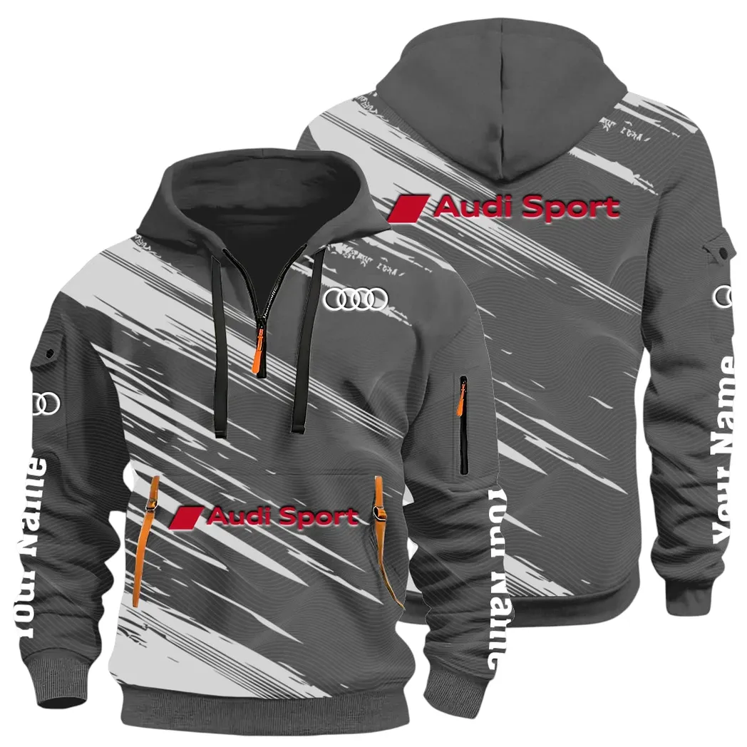 Lifestyle Ride Hoodie Half Zip 3D, Sporty Urban Comfort Hoodie CAR514 - Dark Gray
