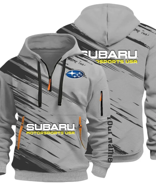 All-Wheel Drive Car Hoodie Half Zip 3D, Sporty Everyday Wear Hoodie CAR514 - Gray