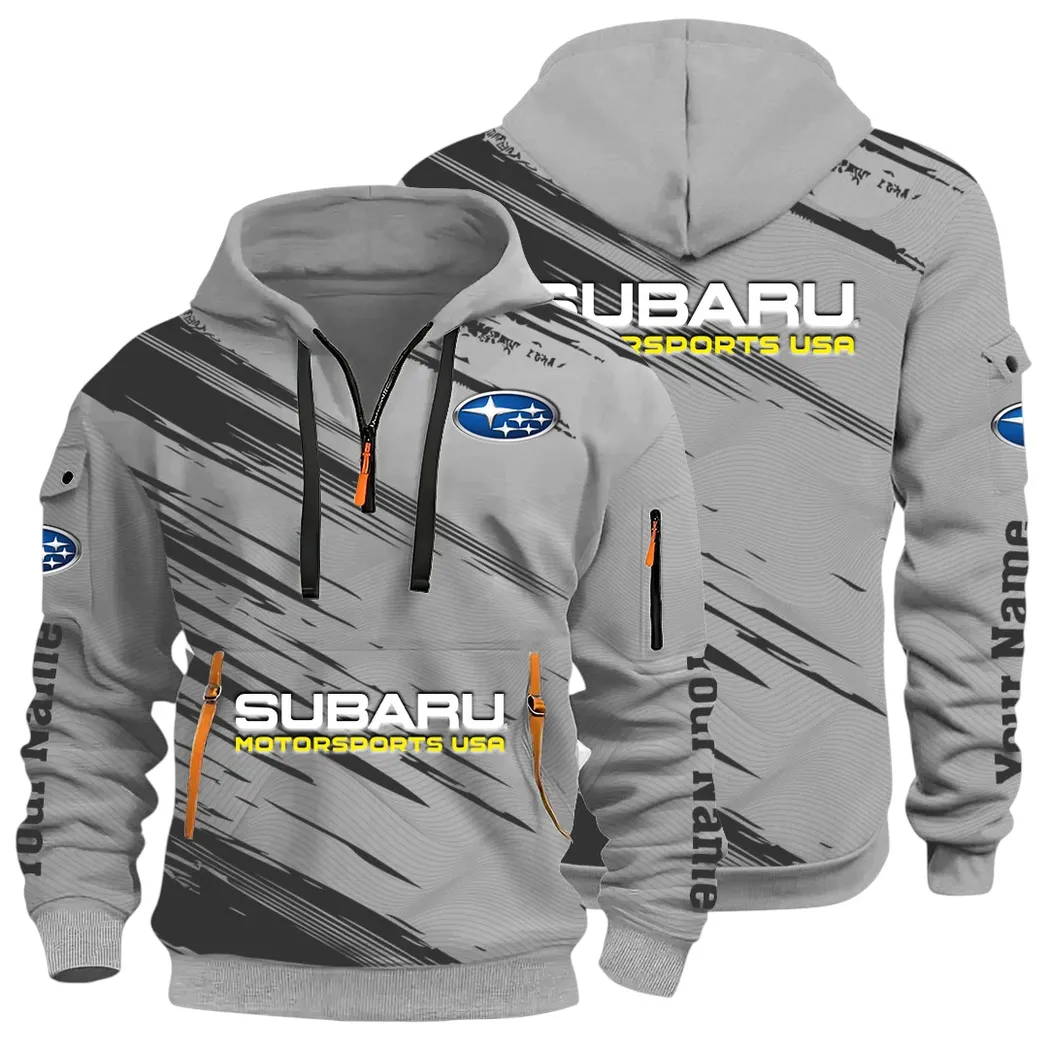All-Wheel Drive Car Hoodie Half Zip 3D, Sporty Everyday Wear Hoodie CAR514 - Gray