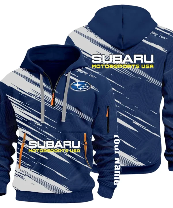 All-Wheel Drive Car Hoodie Half Zip 3D, Sporty Everyday Wear Hoodie CAR514 - Navy
