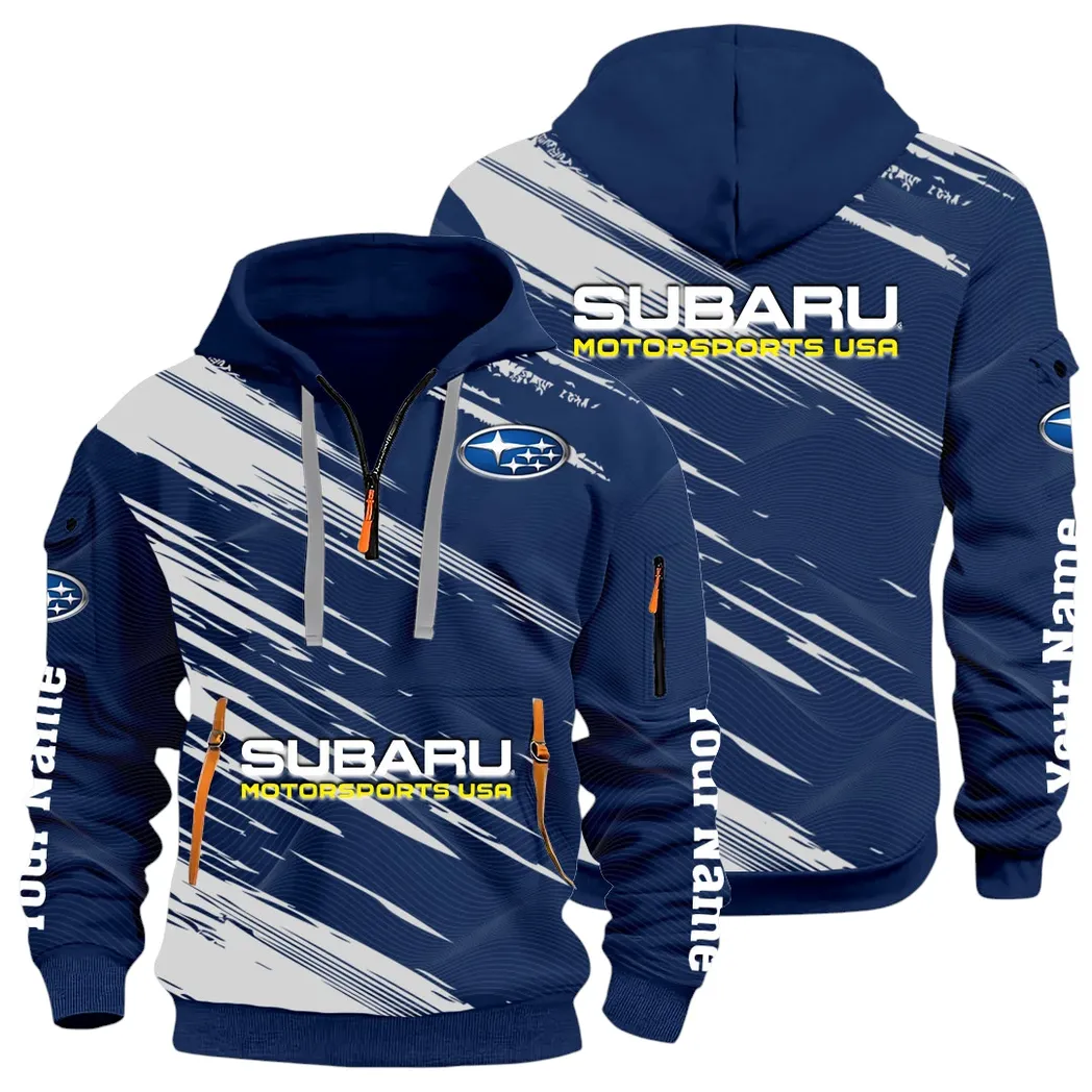 All-Wheel Drive Car Hoodie Half Zip 3D, Sporty Everyday Wear Hoodie CAR514 - Navy