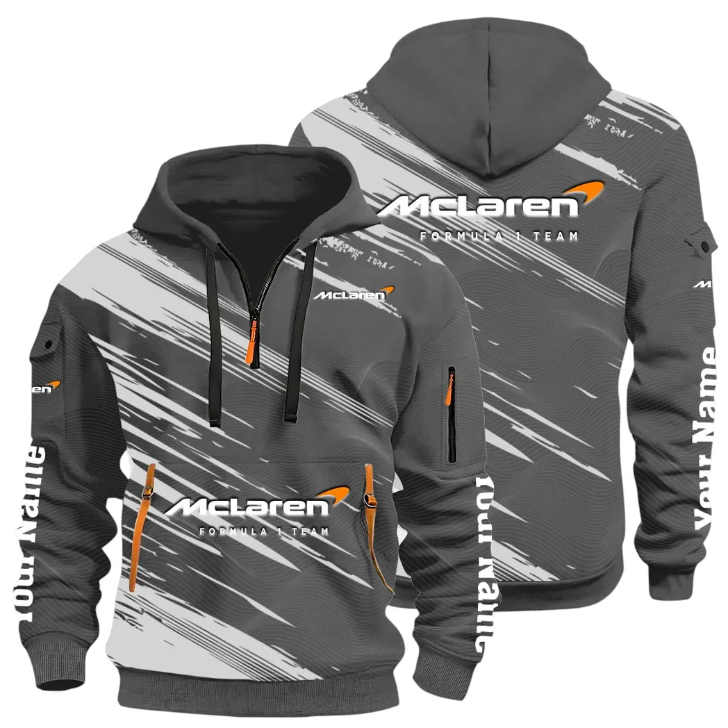 Track Monster Hoodie Half Zip 3D, Urban Casual Comfort Hoodie CAR514 - Dark Gray
