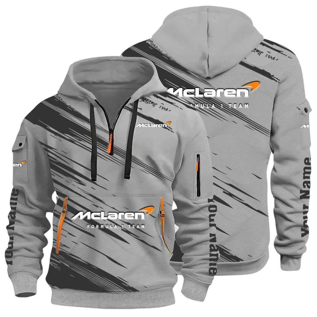 Track Monster Hoodie Half Zip 3D, Urban Casual Comfort Hoodie CAR514 - Gray