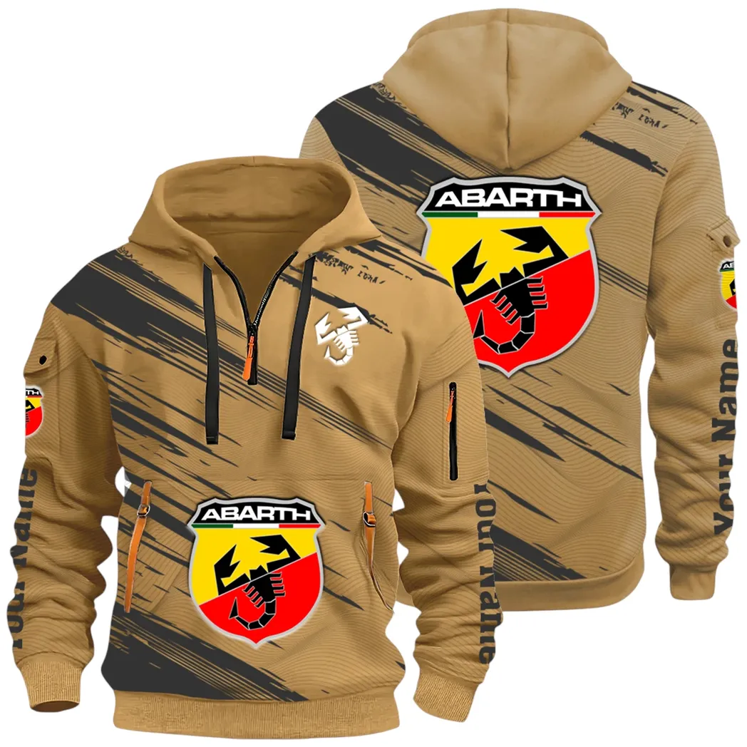Compact Sports Car Hoodie Half Zip 3D, Casual Fit for Everyday Wear Hoodie CAR514 - Khaki