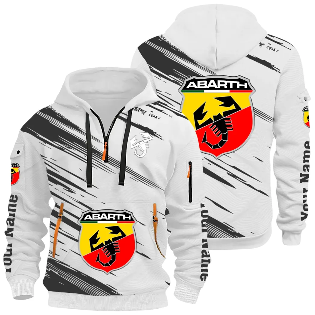 Compact Sports Car Hoodie Half Zip 3D, Casual Fit for Everyday Wear Hoodie CAR514 - White