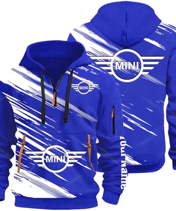 Car Zippy Compact Hoodie Half Zip 3D, Comfortable Daily Hoodie CAR514 - Blue