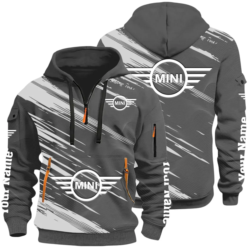Car Zippy Compact Hoodie Half Zip 3D, Comfortable Daily Hoodie CAR514 - Dark Gray
