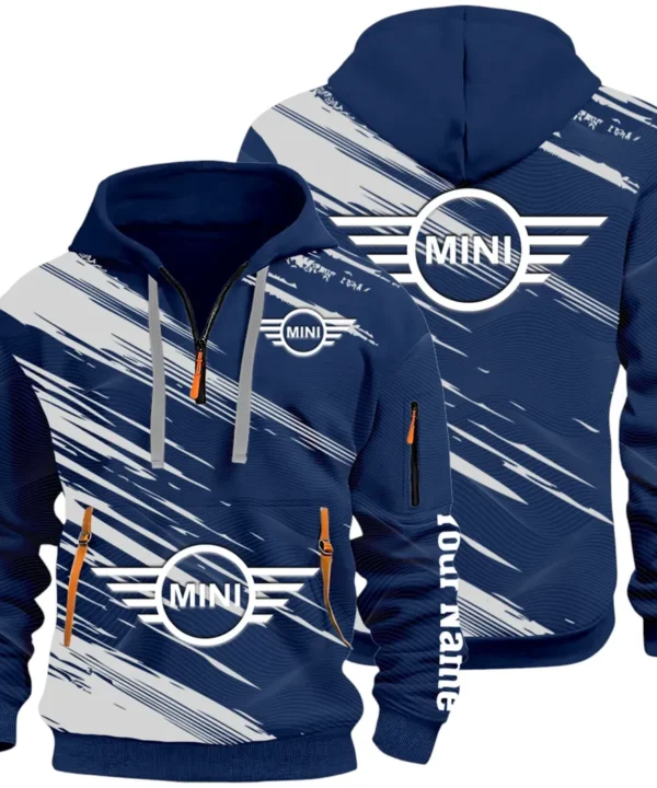Car Zippy Compact Hoodie Half Zip 3D, Comfortable Daily Hoodie CAR514 - Navy