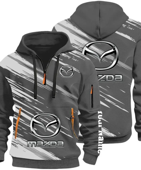 Sport Hatchback Hoodie Half Zip 3D, Classic Comfortable Hoodie Style CAR514 - Dark Gray