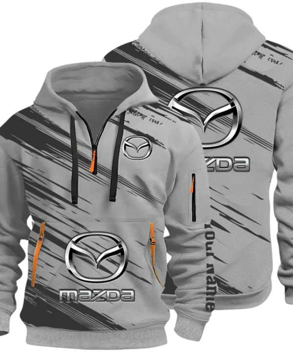 Sport Hatchback Hoodie Half Zip 3D, Classic Comfortable Hoodie Style CAR514 - Gray