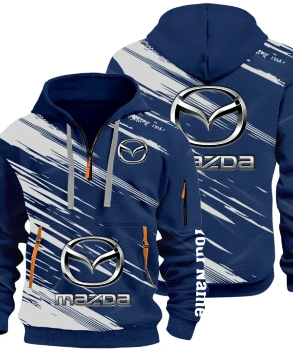 Sport Hatchback Hoodie Half Zip 3D, Classic Comfortable Hoodie Style CAR514 - Navy