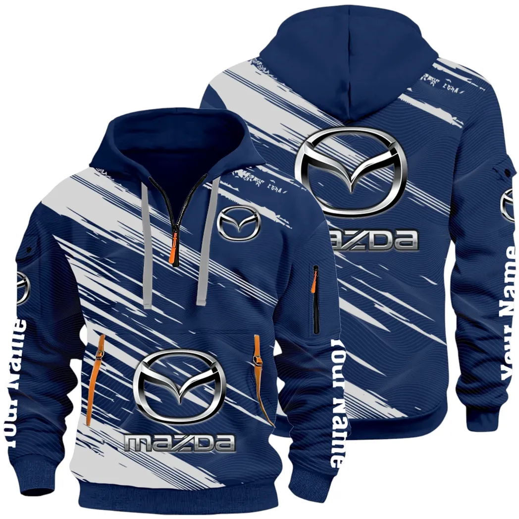 Sport Hatchback Hoodie Half Zip 3D, Classic Comfortable Hoodie Style CAR514 - Navy