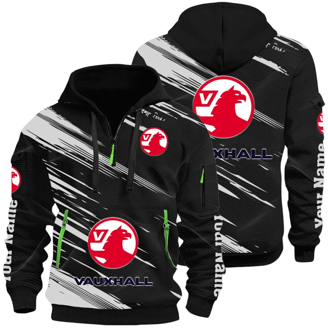 Everyday Auto Hoodie Half Zip 3D, Sporty & Casual Everyday Wear Hoodie CAR514 - Black