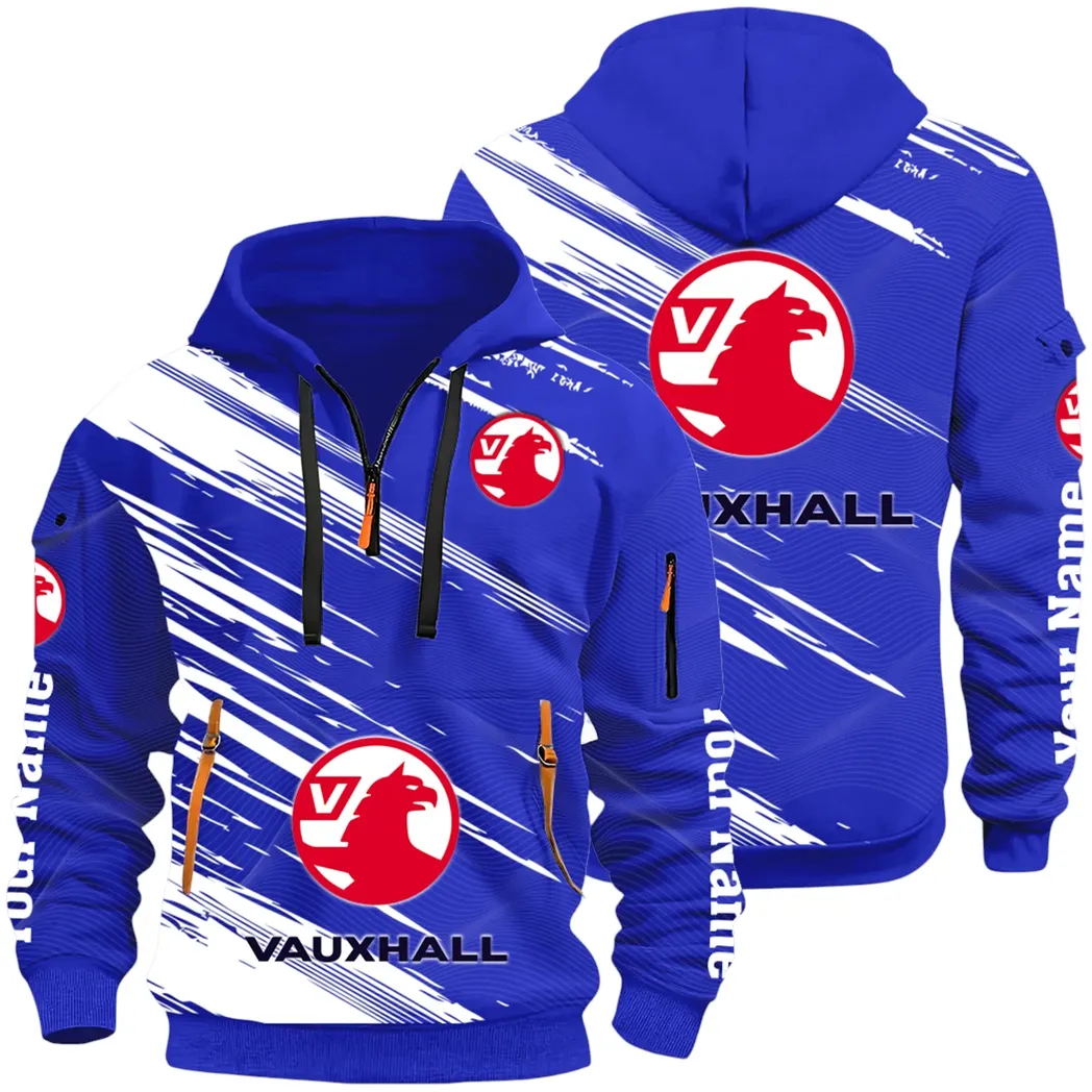 Everyday Auto Hoodie Half Zip 3D, Sporty & Casual Everyday Wear Hoodie CAR514 - Blue