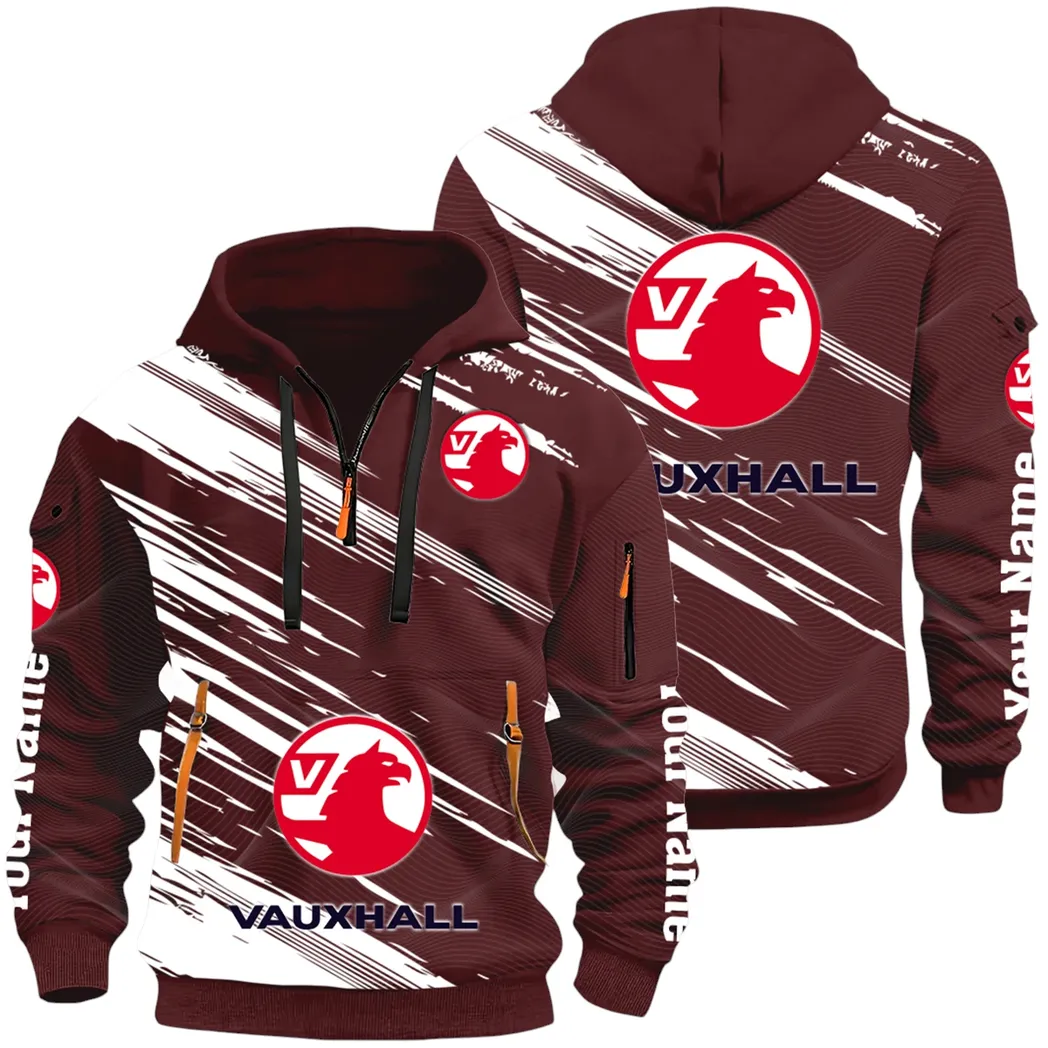 Everyday Auto Hoodie Half Zip 3D, Sporty & Casual Everyday Wear Hoodie CAR514 - Dark Red