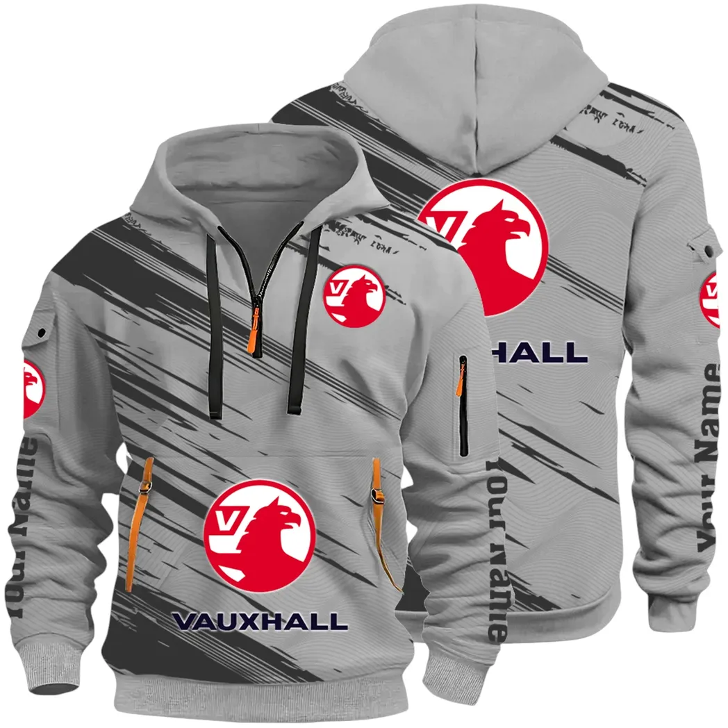 Everyday Auto Hoodie Half Zip 3D, Sporty & Casual Everyday Wear Hoodie CAR514 - Gray