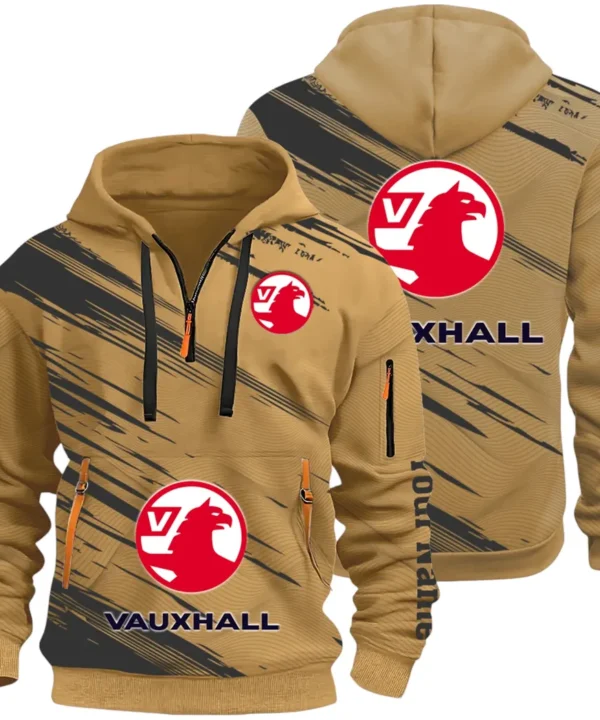Everyday Auto Hoodie Half Zip 3D, Sporty & Casual Everyday Wear Hoodie CAR514 - Khaki