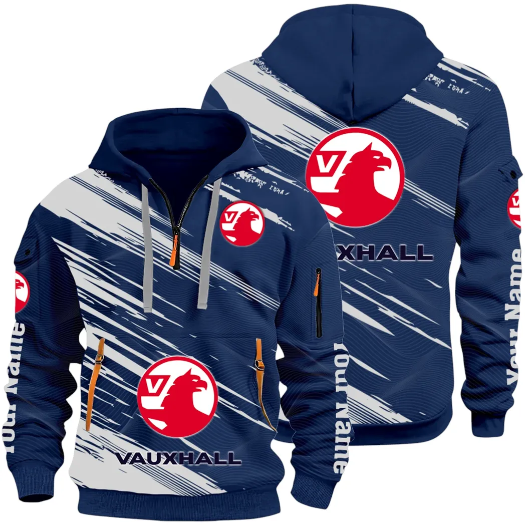Everyday Auto Hoodie Half Zip 3D, Sporty & Casual Everyday Wear Hoodie CAR514 - Navy