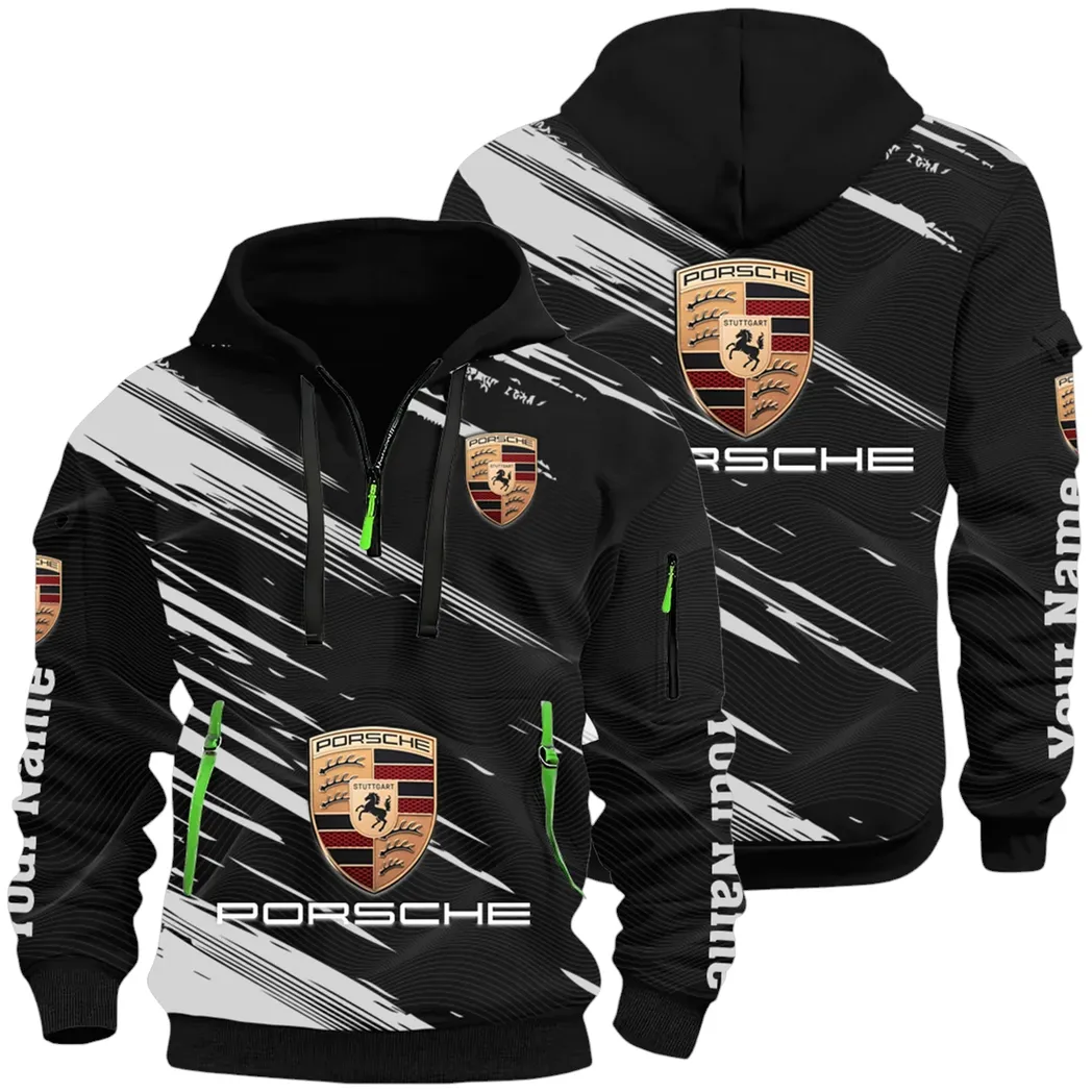 High-Speed Roadster Hoodie Half Zip 3D, Comfortable Everyday Hoodie CAR514 - Black