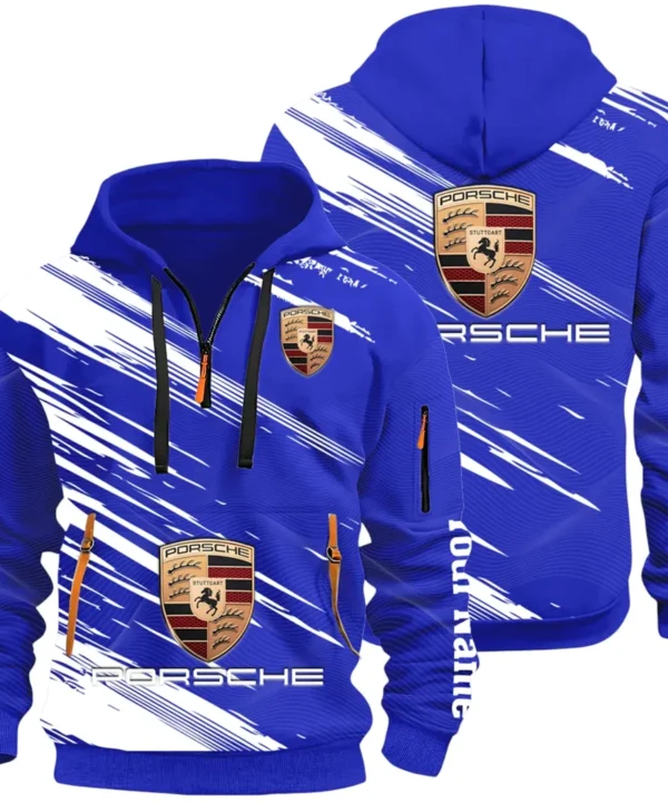 High-Speed Roadster Hoodie Half Zip 3D, Comfortable Everyday Hoodie CAR514 - Blue