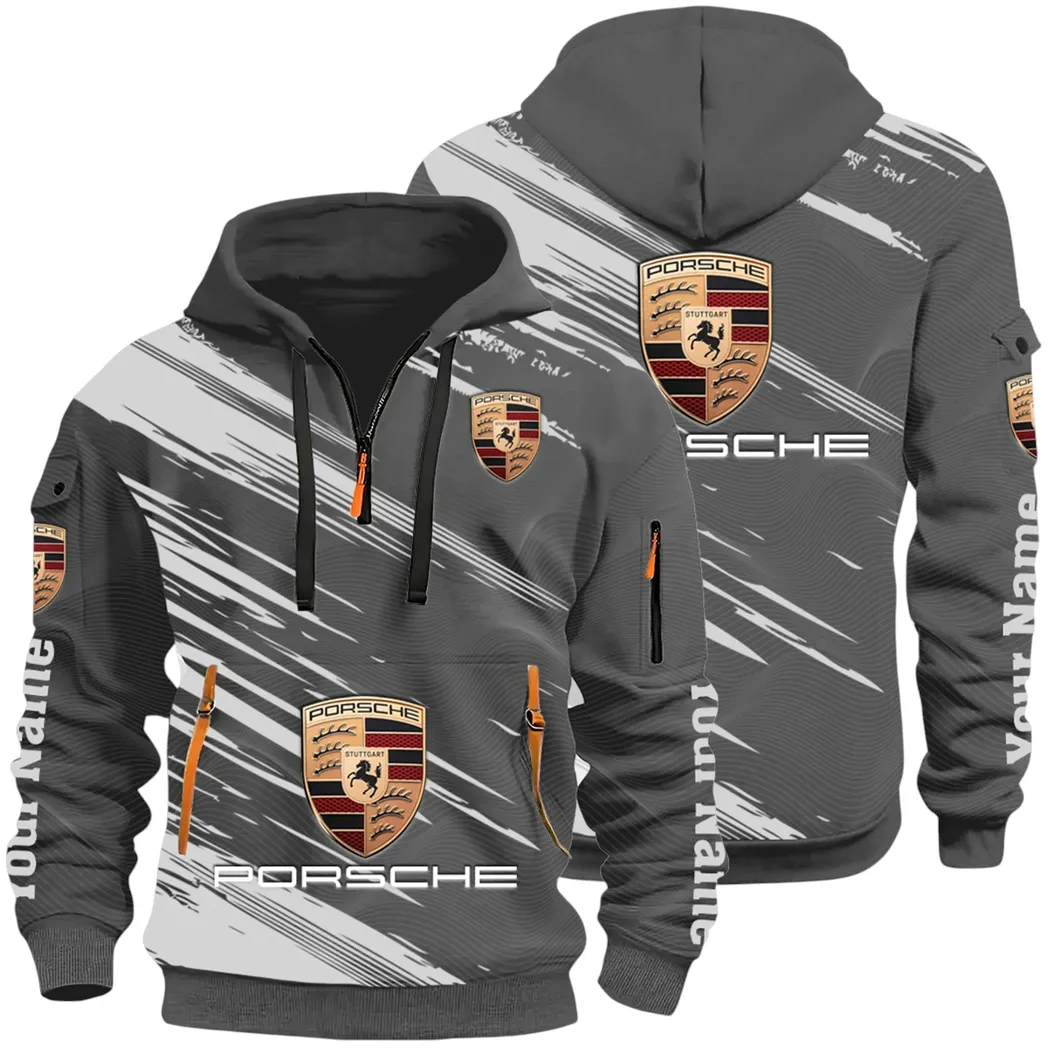 High-Speed Roadster Hoodie Half Zip 3D, Comfortable Everyday Hoodie CAR514 - Dark Gray