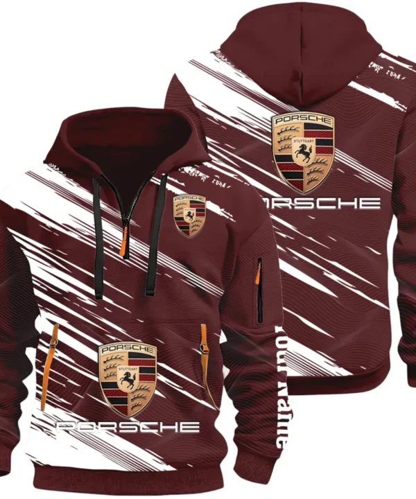 High-Speed Roadster Hoodie Half Zip 3D, Comfortable Everyday Hoodie CAR514 - Dark Red