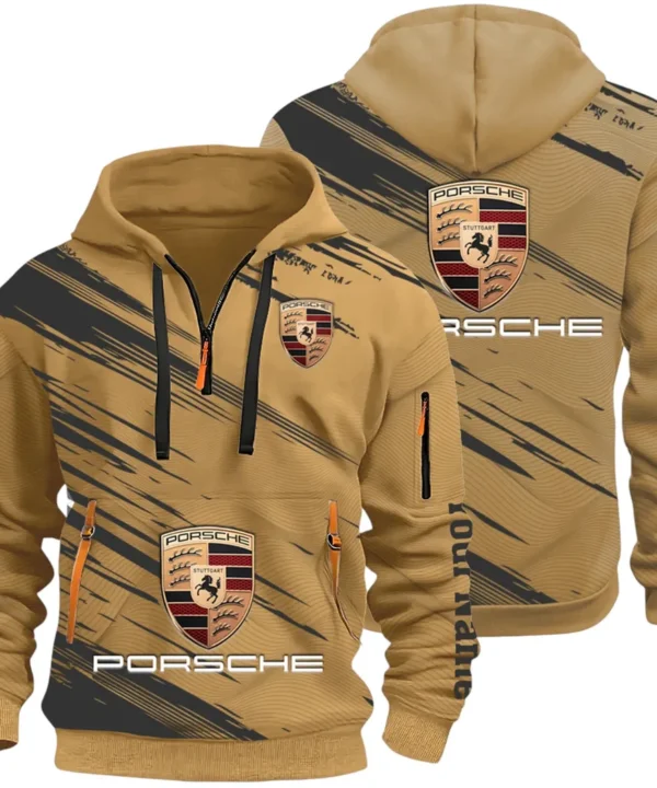 High-Speed Roadster Hoodie Half Zip 3D, Comfortable Everyday Hoodie CAR514 - Khaki
