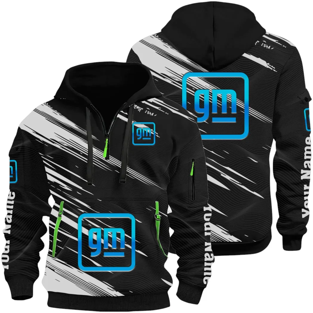 Car Manufacturer Hoodie Half Zip 3D, Streetwear Casual Look Outfit CAR514 - Black