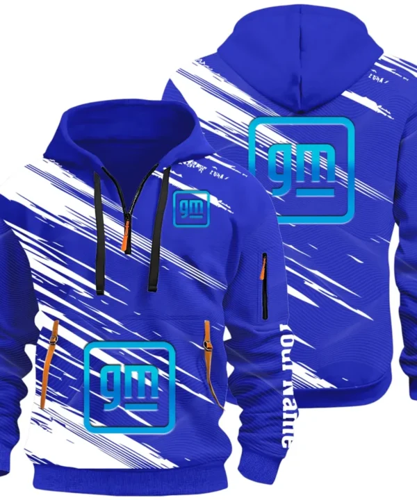 Car Manufacturer Hoodie Half Zip 3D, Streetwear Casual Look Outfit CAR514 - Blue
