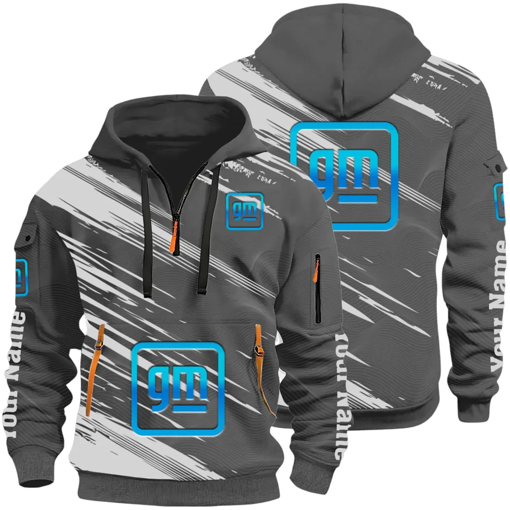 Car Manufacturer Hoodie Half Zip 3D, Streetwear Casual Look Outfit CAR514 - Dark Gray