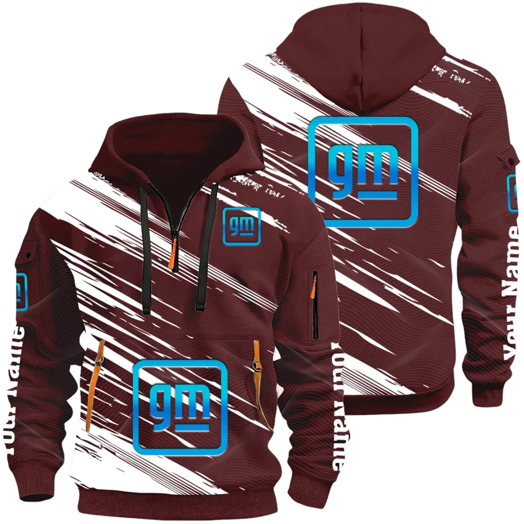 Car Manufacturer Hoodie Half Zip 3D, Streetwear Casual Look Outfit CAR514 - Dark Red