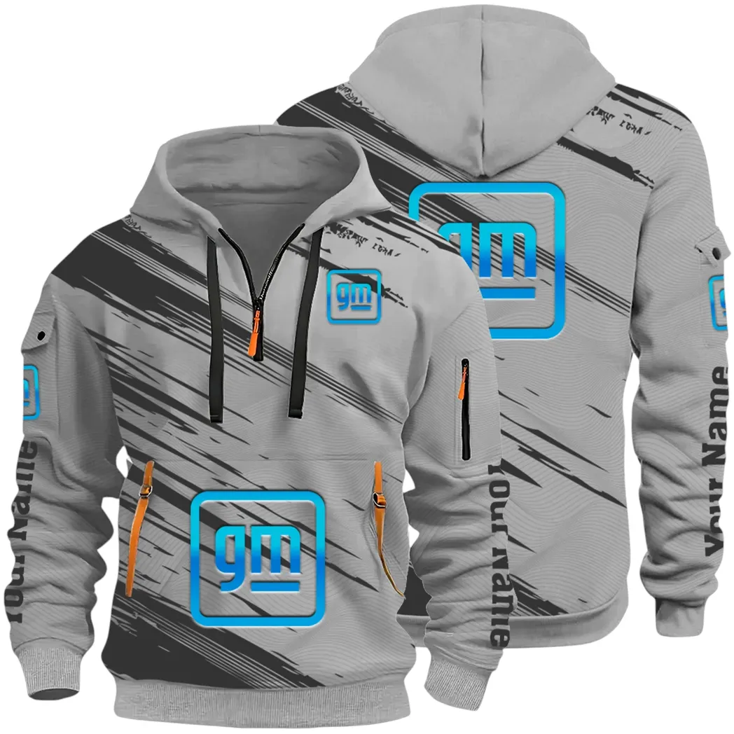 Car Manufacturer Hoodie Half Zip 3D, Streetwear Casual Look Outfit CAR514 - Gray