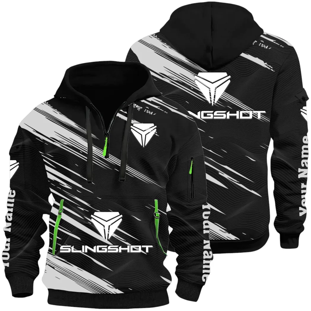 Active Fit Hoodie Half Zip 3D, Lightweight & Casual Comfort Hoodie CAR514 - Black