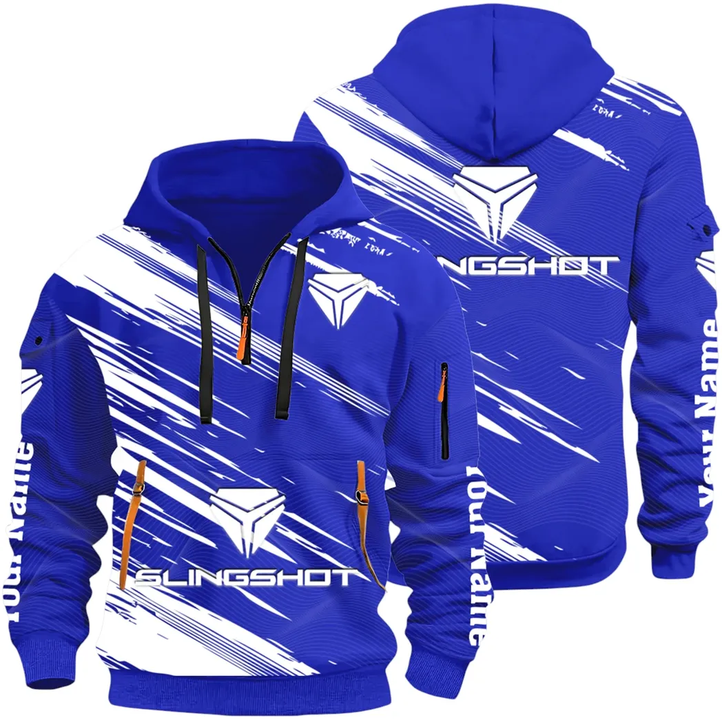 Active Fit Hoodie Half Zip 3D, Lightweight & Casual Comfort Hoodie CAR514 - Blue
