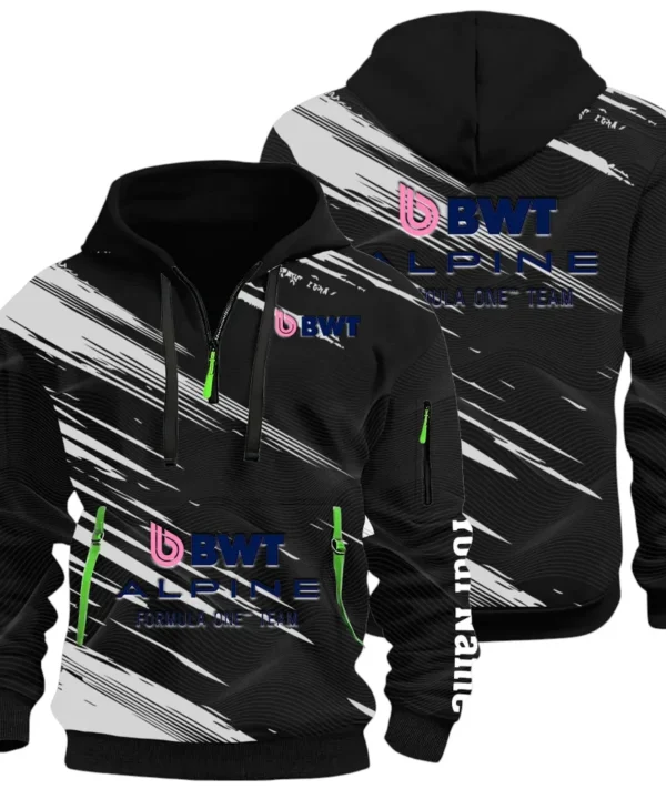 European Sports Car Hoodie Half Zip 3D, Rugged Casual Fit Hoodie CAR514 - Black