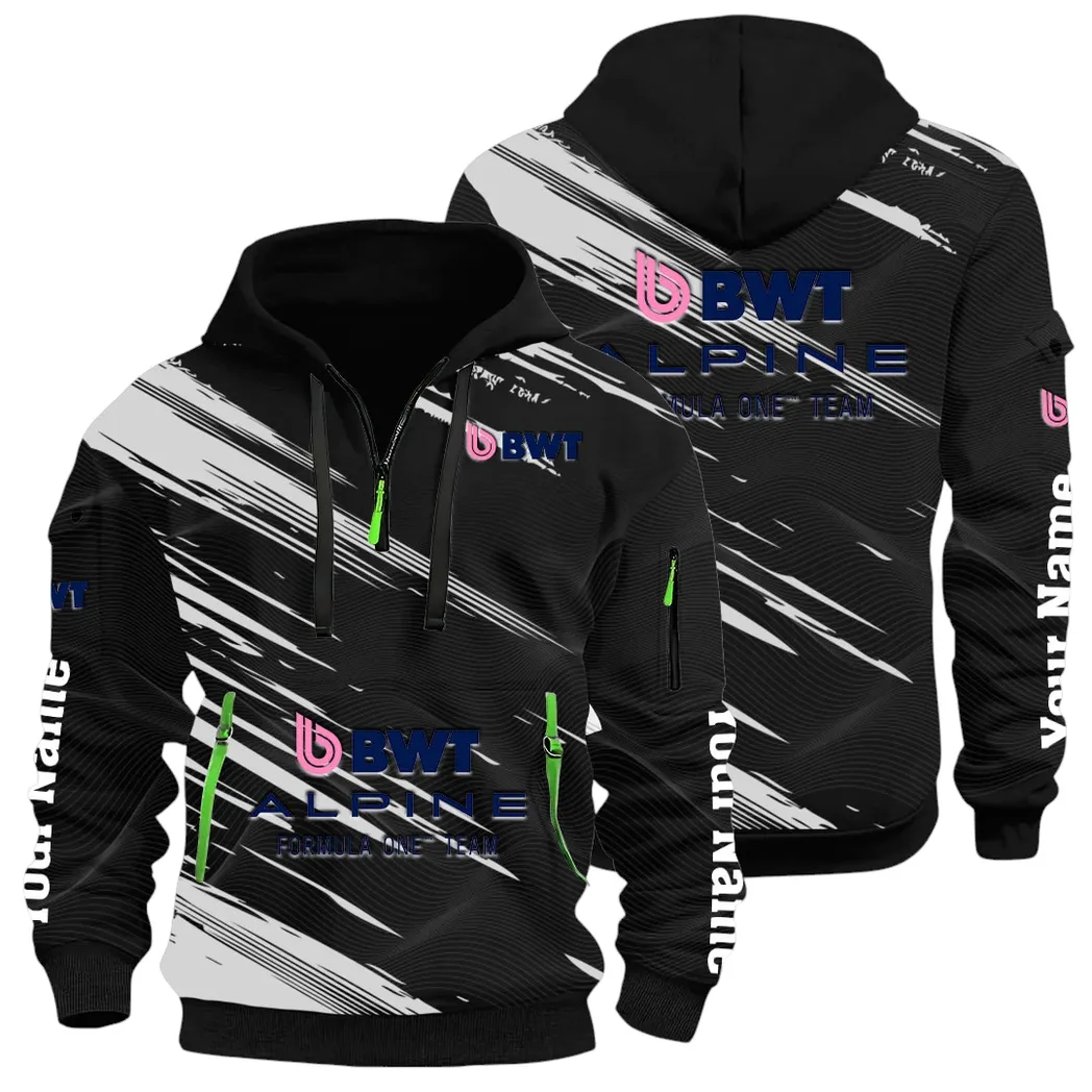 European Sports Car Hoodie Half Zip 3D, Rugged Casual Fit Hoodie CAR514 - Black
