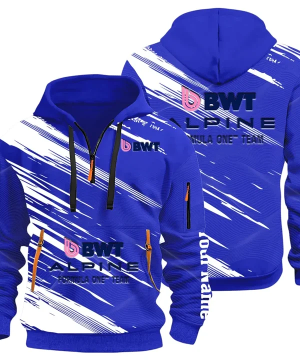 European Sports Car Hoodie Half Zip 3D, Rugged Casual Fit Hoodie CAR514 - Blue