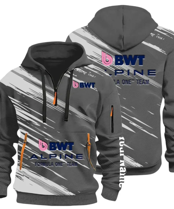 European Sports Car Hoodie Half Zip 3D, Rugged Casual Fit Hoodie CAR514 - Dark Gray