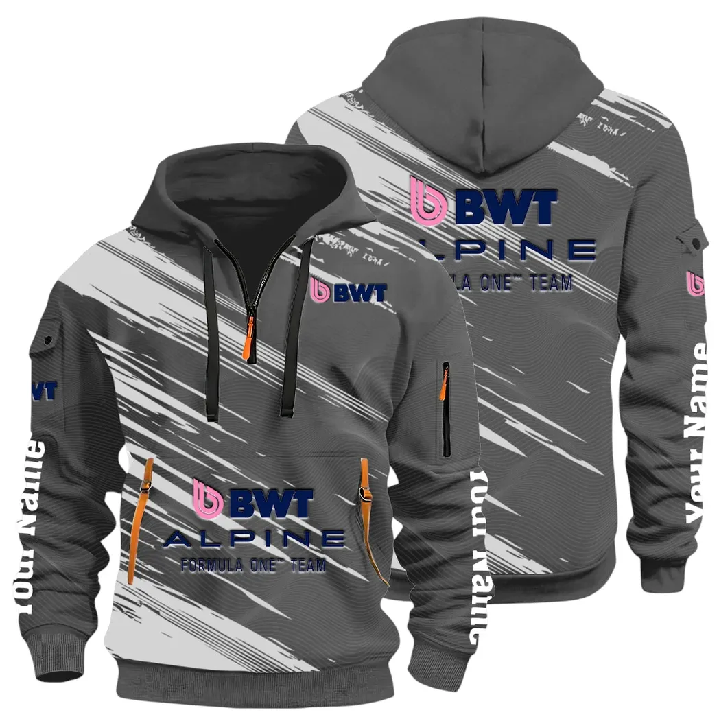 European Sports Car Hoodie Half Zip 3D, Rugged Casual Fit Hoodie CAR514 - Dark Gray