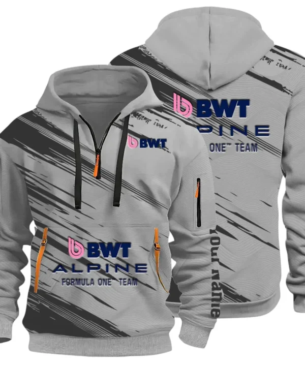 European Sports Car Hoodie Half Zip 3D, Rugged Casual Fit Hoodie CAR514 - Gray
