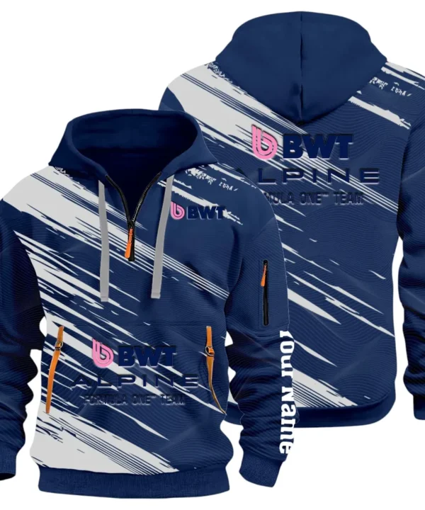 European Sports Car Hoodie Half Zip 3D, Rugged Casual Fit Hoodie CAR514 - Navy