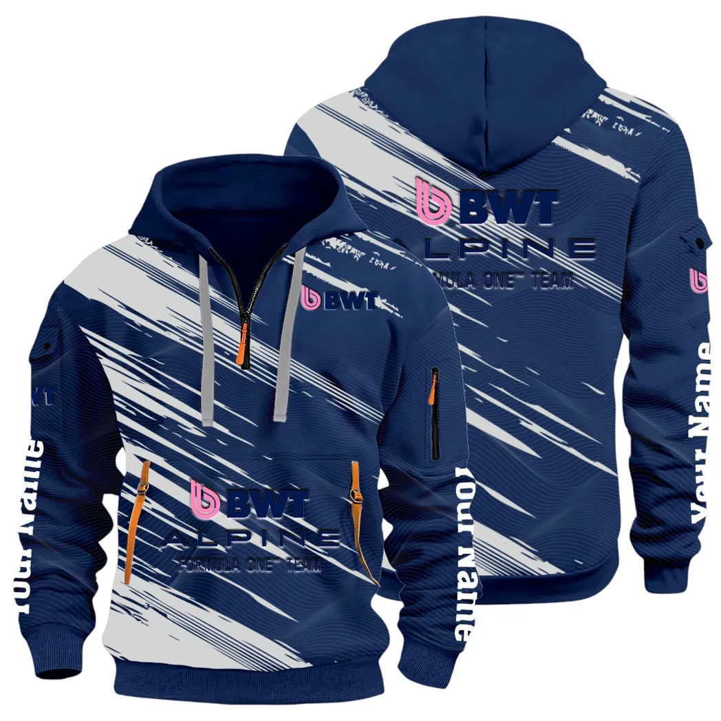 European Sports Car Hoodie Half Zip 3D, Rugged Casual Fit Hoodie CAR514 - Navy