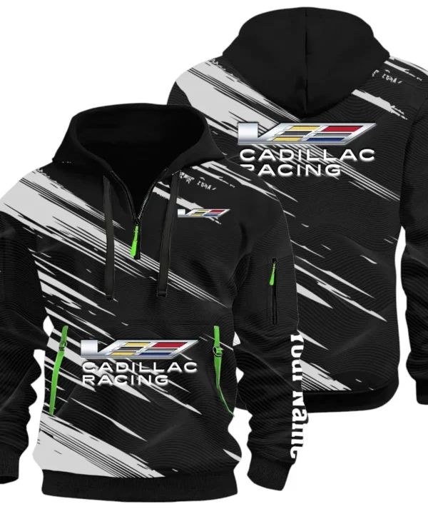 Refined Classic Ride Hoodie Half Zip 3D, Streetwear Casual Look Outfit CAR514 - Black