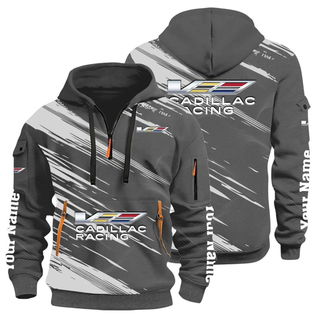 Refined Classic Ride Hoodie Half Zip 3D, Streetwear Casual Look Outfit CAR514 - Dark Gray