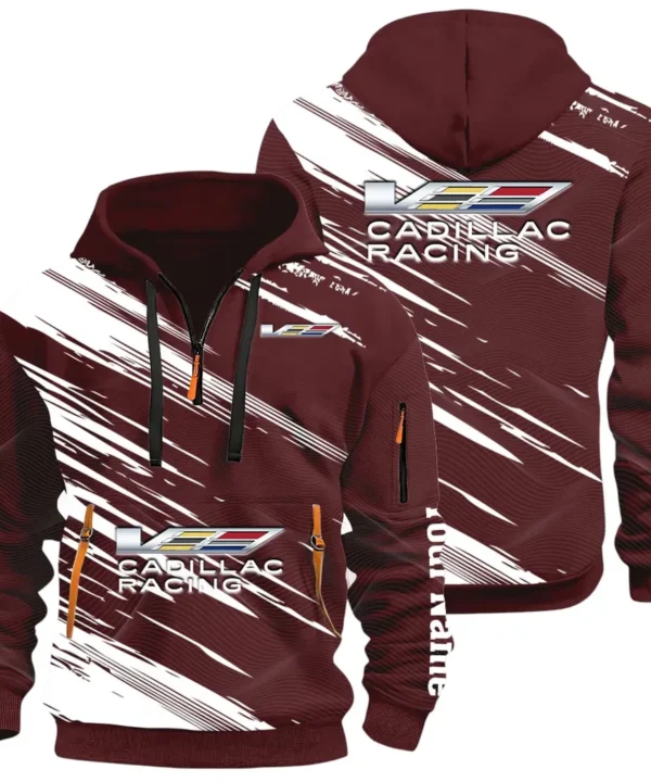 Refined Classic Ride Hoodie Half Zip 3D, Streetwear Casual Look Outfit CAR514 - Dark Red