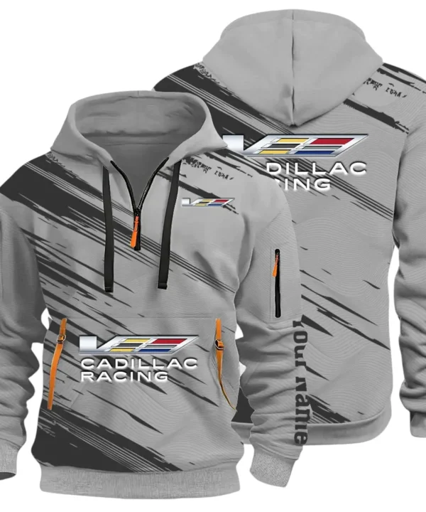 Refined Classic Ride Hoodie Half Zip 3D, Streetwear Casual Look Outfit CAR514 - Gray