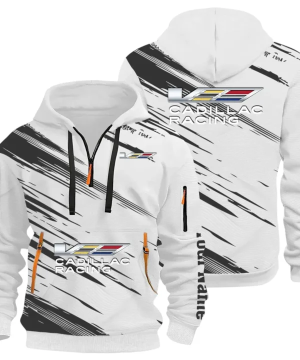 Refined Classic Ride Hoodie Half Zip 3D, Streetwear Casual Look Outfit CAR514 - White
