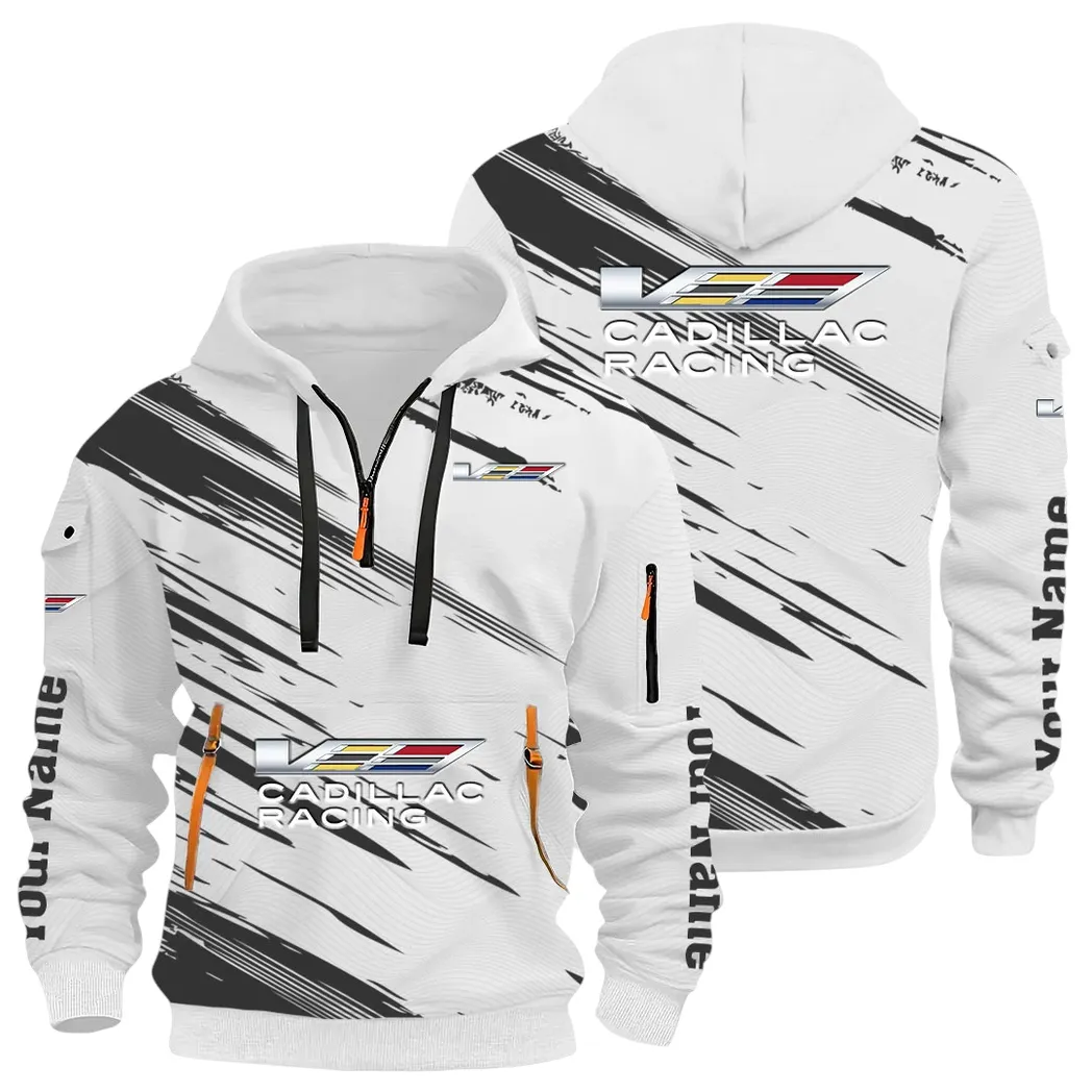 Refined Classic Ride Hoodie Half Zip 3D, Streetwear Casual Look Outfit CAR514 - White
